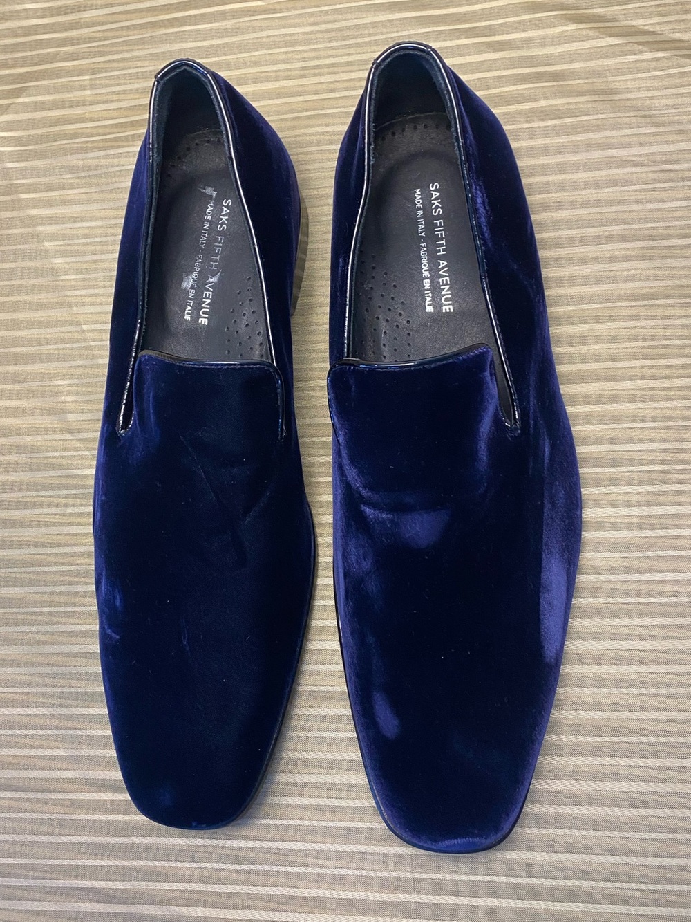 Saks Fifth Avenue Men's Italy Velvet Slip-On Loafers, Deep Navy Blue, size 11